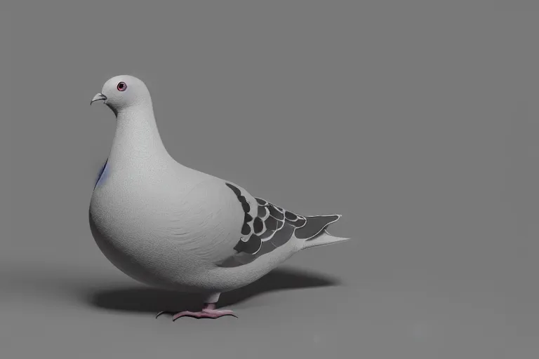 Image similar to a pigeon sculpted from clay, studio lighting, studio photography, 3 d model, 3 d render, unreal engine, octane render, cgi, 8 k