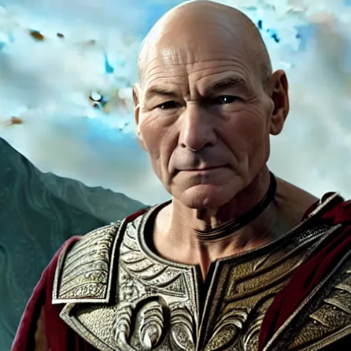 Image similar to patrick stewart in ben hur, 4 k hd film still