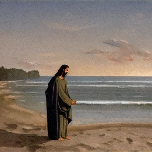 Image similar to jesus at the beach