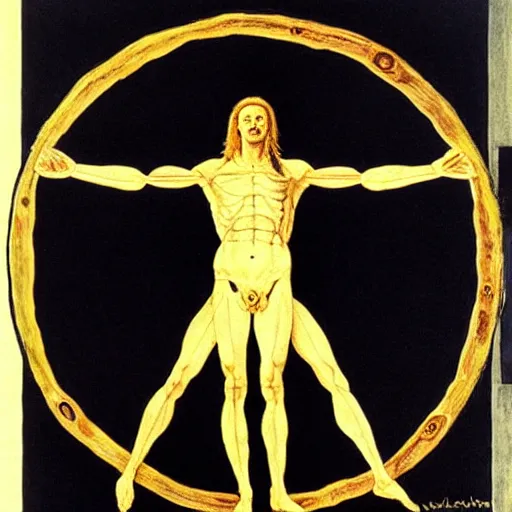 Image similar to The Vitruvian Man by Salvador Dali