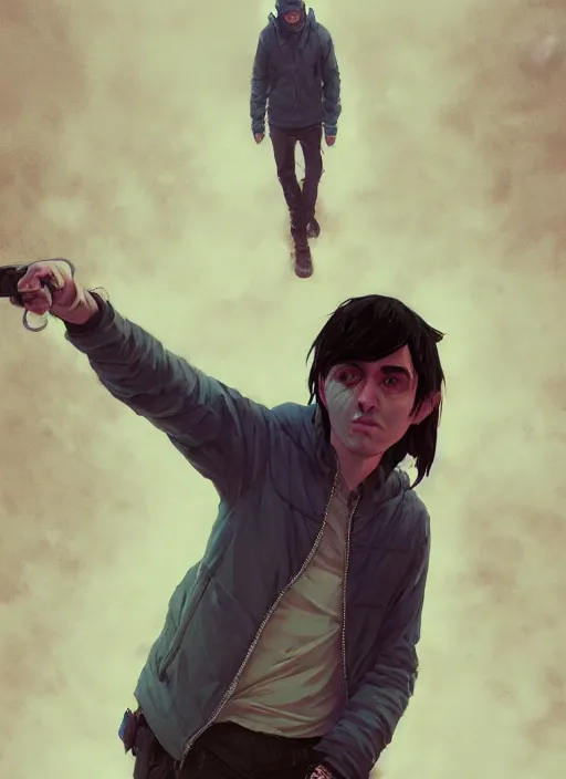 Image similar to Highly detailed full-body portrait of homeless Martin Shkreli, in GTA V, Stephen Bliss, unreal engine, fantasy art by Greg Rutkowski, Loish, Rhads, Makoto Shinkai and Lois van baarle, ilya kuvshinov, rossdraws, Tom Bagshaw, global illumination, radiant light, detailed and intricate environment