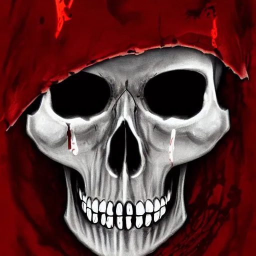 Prompt: bloody face skull