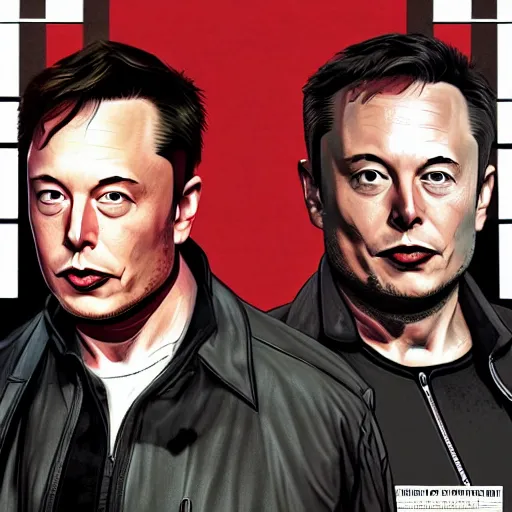 Prompt: Elon Musk, GTA IV art cover style