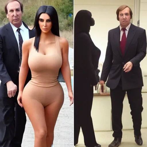 Image similar to saul goodman in kim kardashian's body