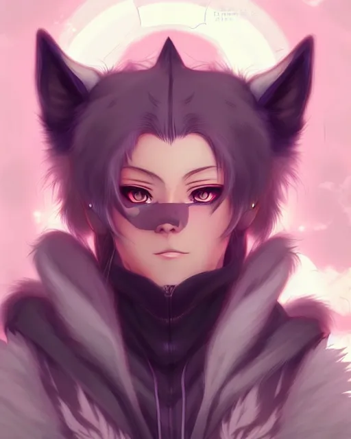 Image similar to Wolf as an anime character digital illustration portrait design by Ross Tran, artgerm detailed, soft lighting from Apex Legends