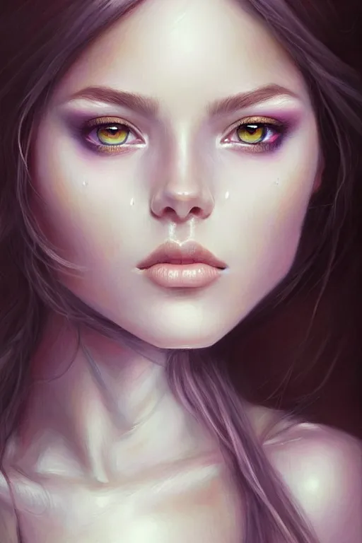 Image similar to a photorealistic painting of an attractive young girl, partially clothed in ethereal armor emitting psychic powers, beautiful bone structure, perfect eyes, intricate, elegant, highly detailed, hyper detailed, trending on tumblr, by artgerm, by loish, fantasy scene, fantasy aesthetic, trending on Artstation