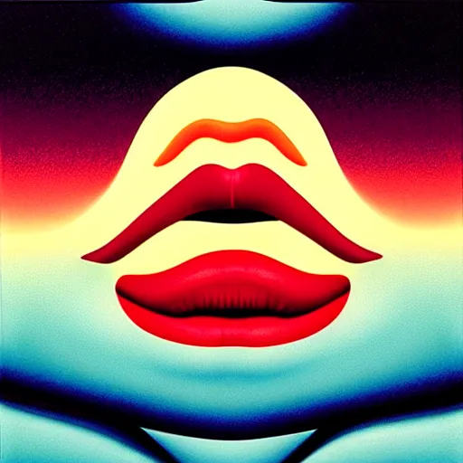 Prompt: sensual red lips by shusei nagaoka, kaws, david rudnick, airbrush on canvas, pastell colours, cell shaded, 8 k