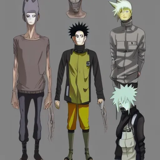 Image similar to naruto, alien grey, tall, very thin, terrifying, grimdark, photorealistic