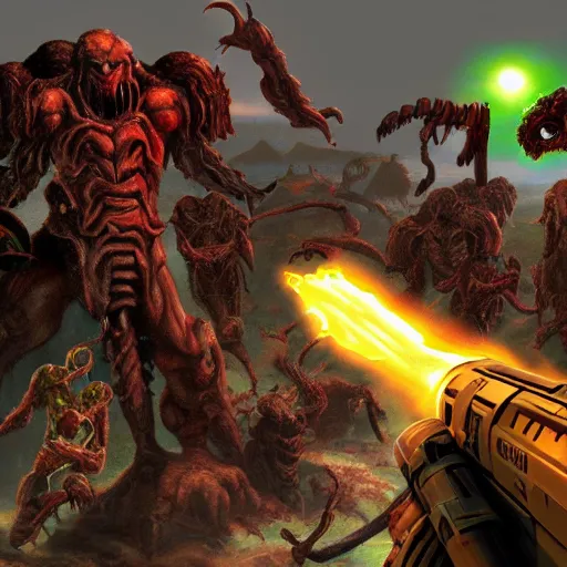 Image similar to Doom PC game desktop art