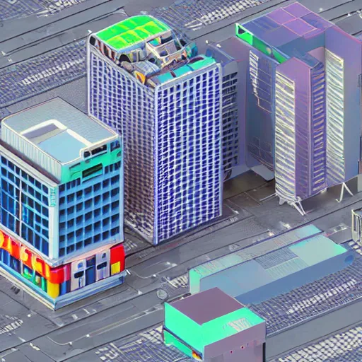 Image similar to volumetric isometric voxel Tokyo Japan, 3d render, akihabara