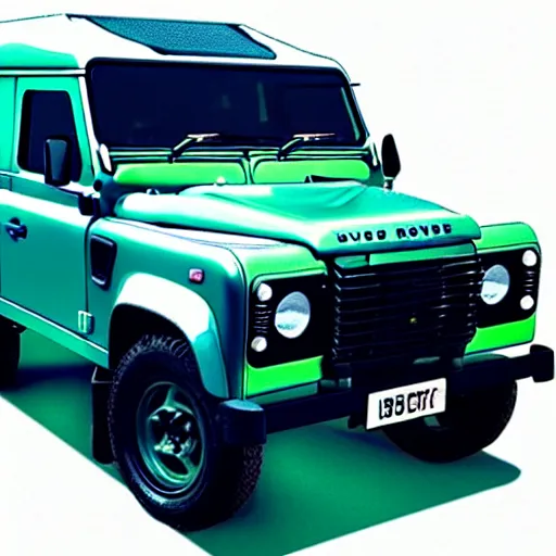 Prompt: “Blue Land Rover Defender. In the style of GTA 5.”