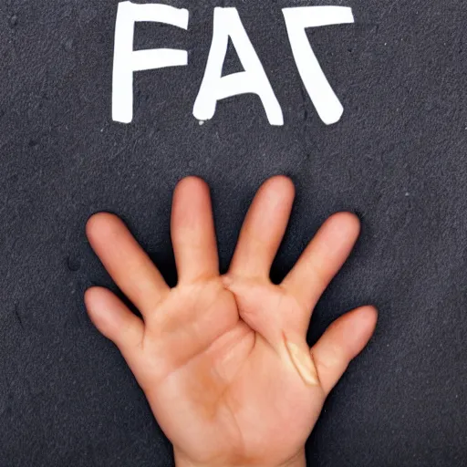 Prompt: a human hand with a face on it