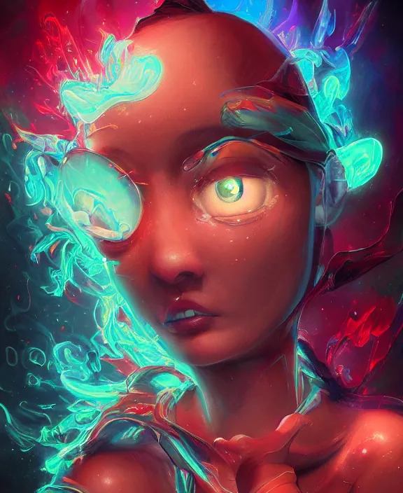 Image similar to giggity goo, digital image, oil painting, ( ( ( ( ultra textured ) ) ) ), deep ink colors, ( ( ( 3 d shading ) ) ), zbrush render, trending on artstation, award winning, by ross tran, anato finnstark, artgerm and alexander jansson, ( ( intricate and detailed ) ), cosmic lighting