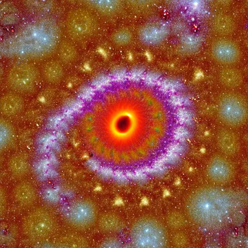 Image similar to the galaxy falling into a fractal black hole