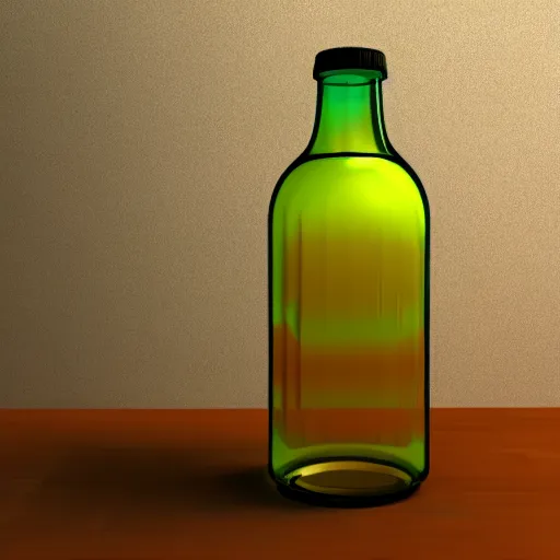 Prompt: glass bottle with globe of earth inside detailed 3d render