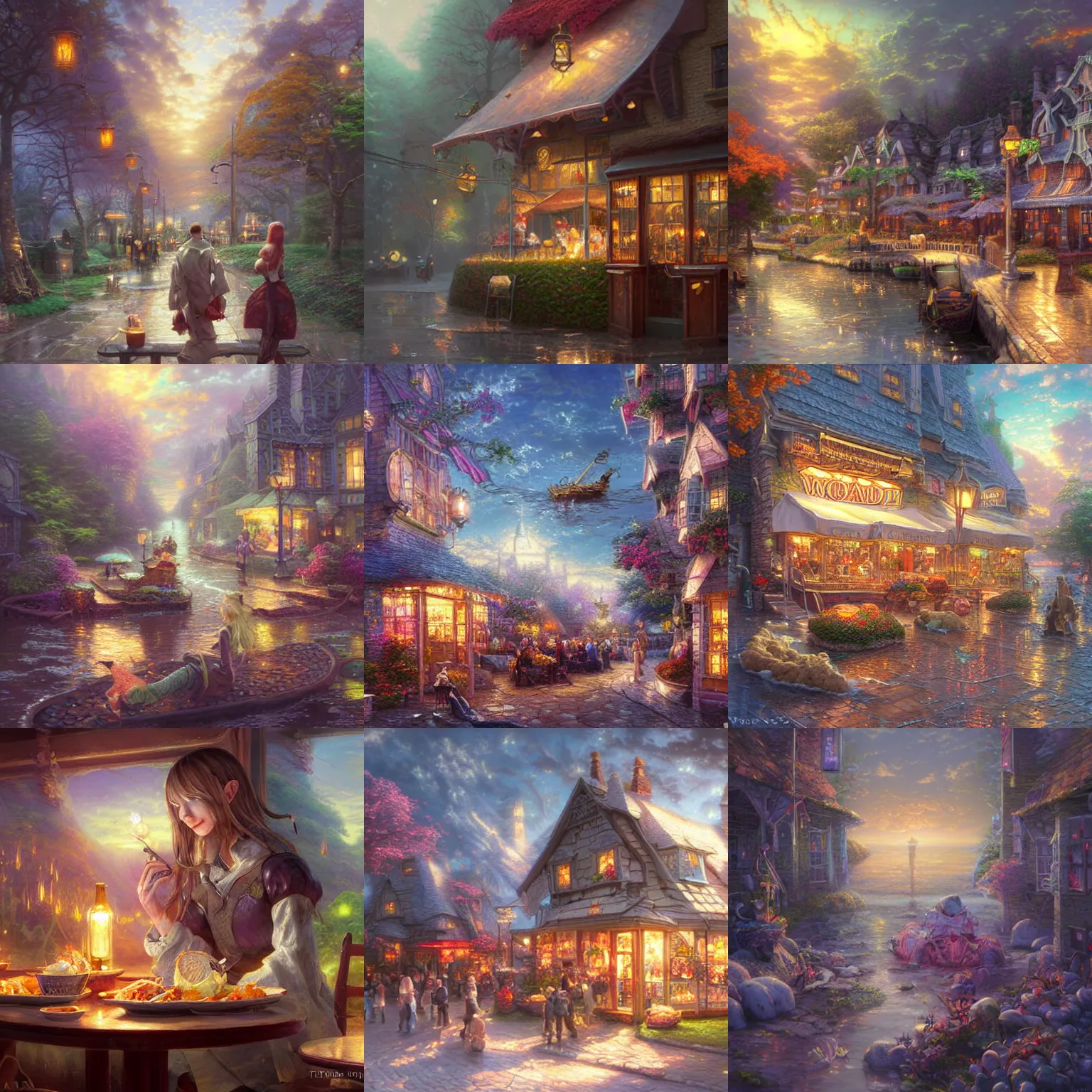 Prompt: food!!!!!, fantasy art, fantasy, anime, food focus, magic, highly detailed, by thomas kinkade, by alvar aalto, by wlop,