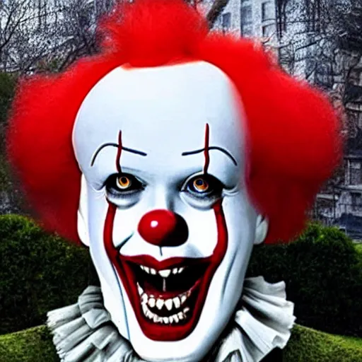 Image similar to Pennywise the clown as a central banker