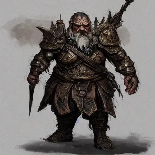 Prompt: a concept art of a angry dwarf from Disciples 2, heavy armor, intricate, detailed, award winning, fantasy, style of Frank Frazetta, concept art, trending on artstation, Dungeon and Dragons