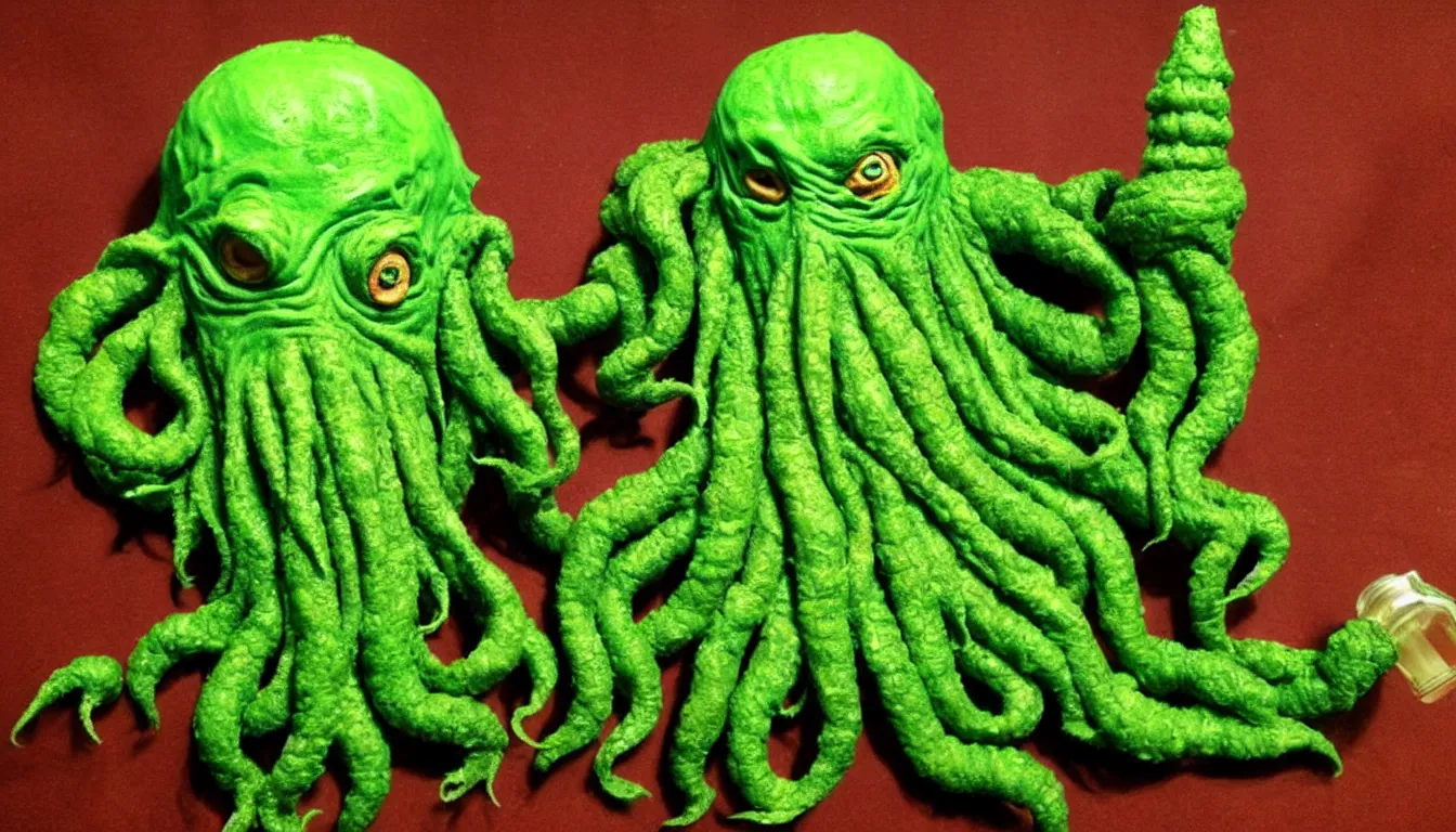 Prompt: cthulhu made from hops