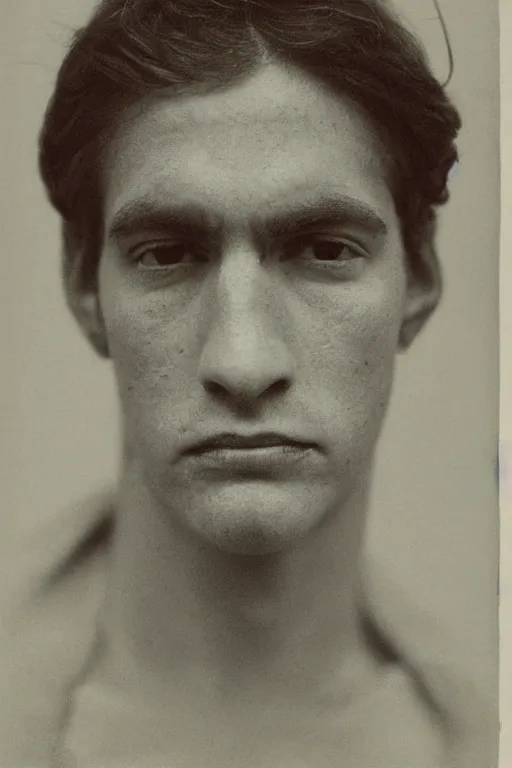 Image similar to Portrait of a Brown hair young male with an anguished face. Round green eyes, set handsomely within their sockets, watch delightfully over the country they\'ve defended for so long. A gunshot left a mark stretching from the bottom of the left cheekbone, first running towards his fairly big lips and ending under his left eye leaving a painful burden of his reckless luck. A true pioneer among goblins. He stands seductively among others, despite his light frame painted by Wayne Barlowe, Greg Rutkowski, zdislav beksinski, Francis Bacon, trending on artstation, artstationHD, artstationHQ, 4k, 8k