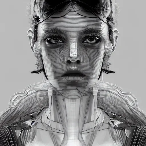 Image similar to the portrait of an absurdly beautiful, graceful, sophisticated, fashionable cyberpunk gravure idol, an ultrafine hyperdetailed illustration by kim jung gi, irakli nadar, matt wisniewski, intricate linework, neon wiring, porcelain skin, unreal engine 5 highly rendered, global illumination, radiant light, detailed and intricate environment