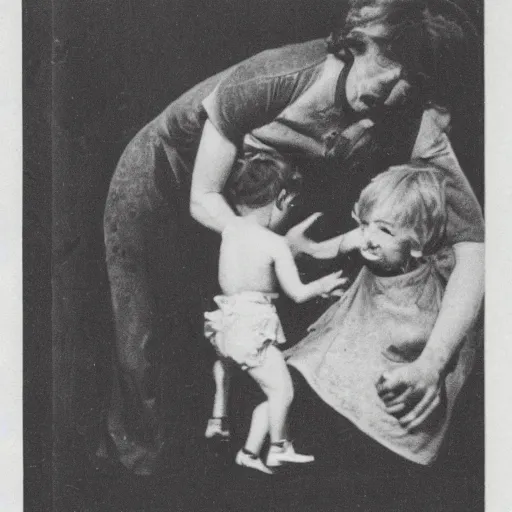 Image similar to black and white photo of me. rogers slapping a child across the face
