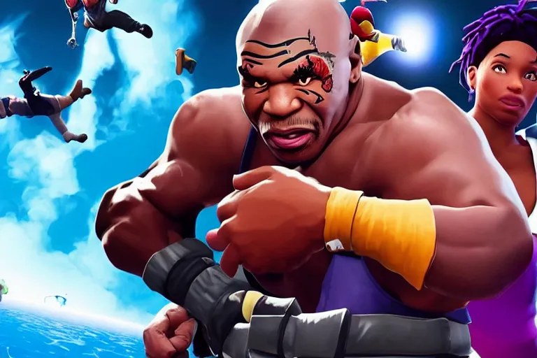 Image similar to mike tyson in fortnite