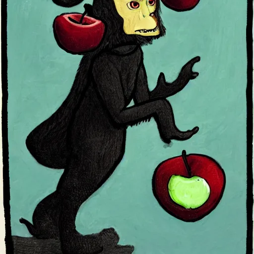 Image similar to a daemon who likes apples