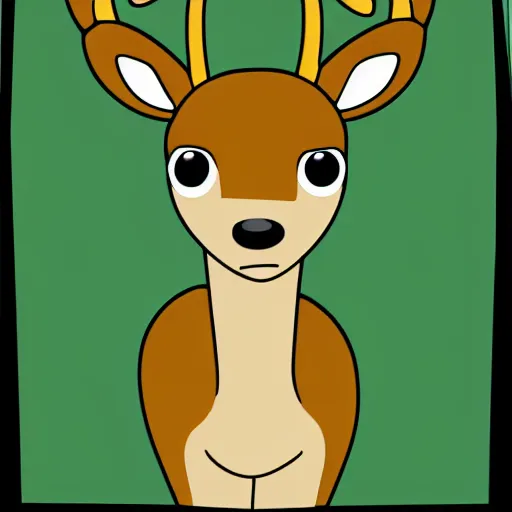 Image similar to cute cartoon baby deer in the Canadian forest, Ghibli, clipart