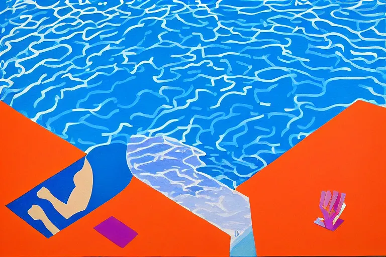 Image similar to david hockney A Bigger Splash (1967) painting