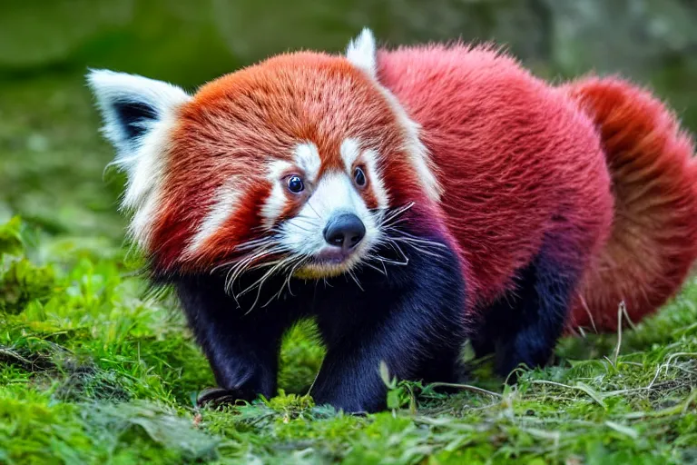 Image similar to a red panda pig!!! hybrid! hyper realistic!! realistic lighting!! wildlife photographer of the year!!! bold natural colors, national geographic, hd, wide angle, 8 k