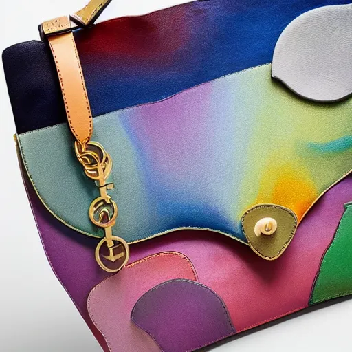 Image similar to designer handbag in the shape of an artist's palette