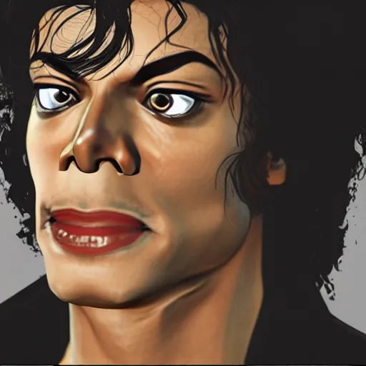 Image similar to michael jackson, gta character, detailed face