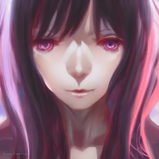 Image similar to anime portrait of a demon as an anime girl by Stanley Artgerm Lau, WLOP, Rossdraws, James Jean, Andrei Riabovitchev, Marc Simonetti, and Sakimichan, trending on artstation