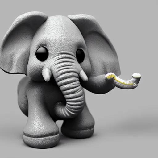 Prompt: a funko pop elephant, side view, full body, 4 k, highly detailed, subject centered, uncropped, artstation trending