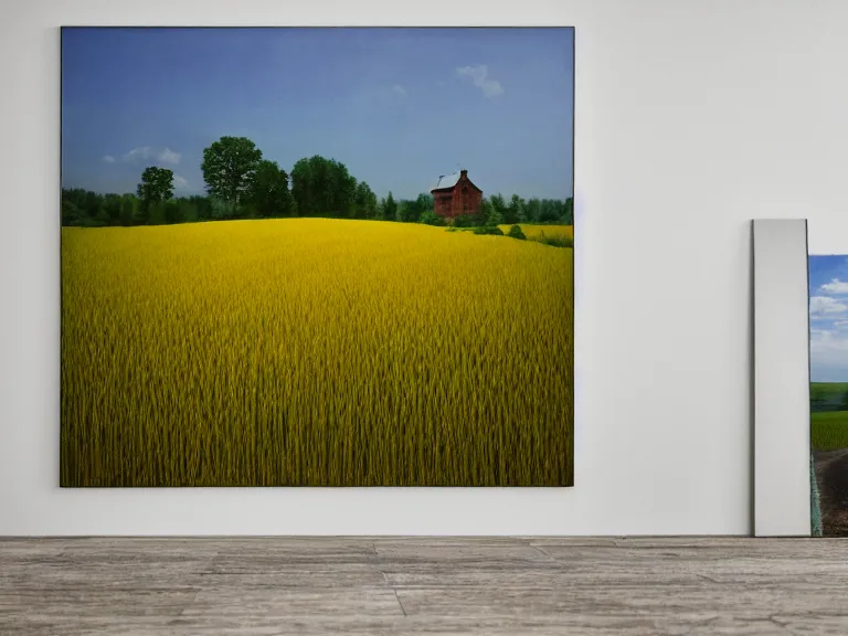 Prompt: hyperrealism photography of beautiful detailed eco house around the forest in small ukrainian village by taras shevchenko and wes anderson and caravaggio, wheat field behind the house