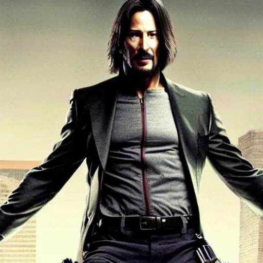 Image similar to Keanu Reeves in wolverine’s suit 4K quality