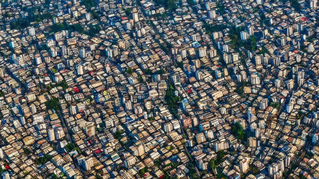 Prompt: remarkable airplane view of a cyberpunk mayan city in guatemala which helds a million cultivated people and it is graced by a huge sacred futuristic temple