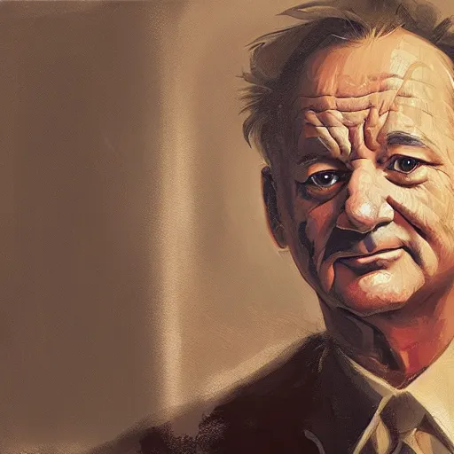 Image similar to close up portrait of bill murray painted by greg rutkowski