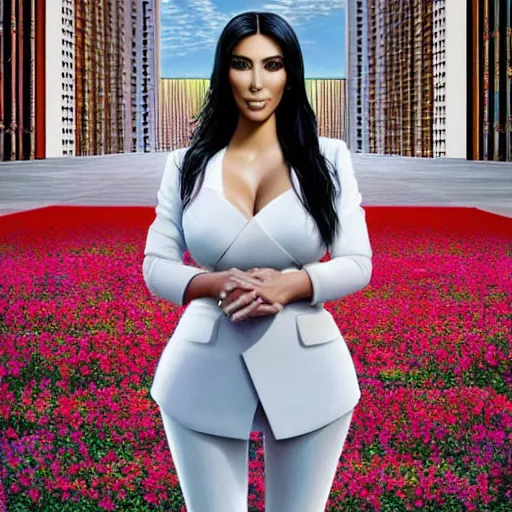 Prompt: Kim Kardashian posing for a picture in Pyongyang, 8k, ultra intricate, ultra detailed,