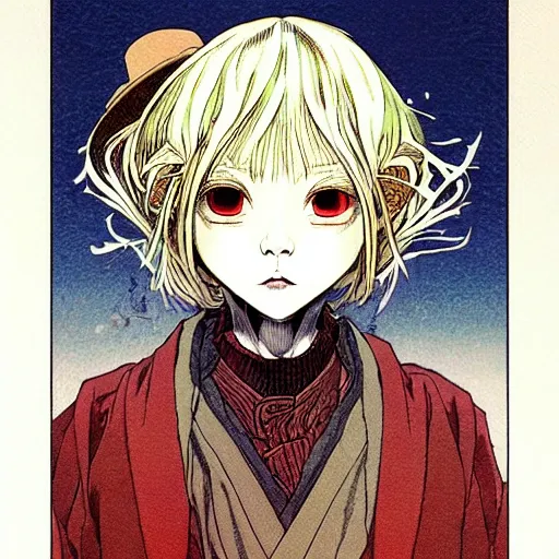 Prompt: prompt : portrait alchemist painted in miyazaki color style drawn by katsuhiro otomo and takato yamamoto, inspired by fables, china doll face, smooth face feature, intricate oil painting, high detail, sharp high detail, manga and anime 2 0 0 0