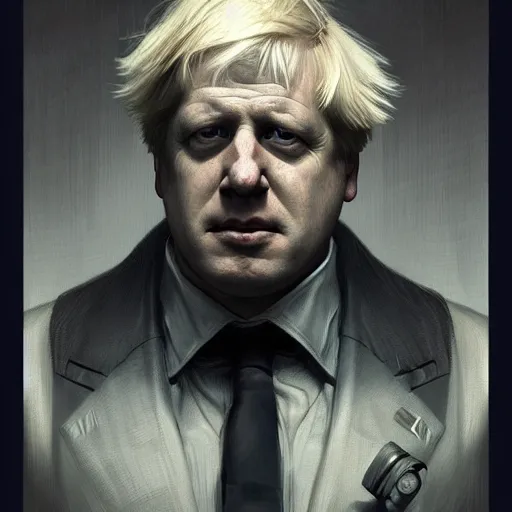 Image similar to portrait of boris johnson in fallout 3, real life skin, intricate, elegant, highly detailed, artstation, concept art, smooth, sharp focus, art by artgerm and greg rutkowski and alphonse mucha