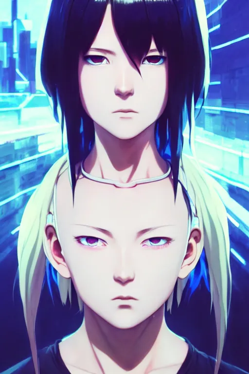 Image similar to portrait Anime cyborg non girl, cyberpunk, holy church cute-fine-face, white-hair pretty face, realistic shaded Perfect face, fine details. Anime. realistic shaded lighting by Ilya Kuvshinov katsuhiro otomo ghost-in-the-shell, magali villeneuve, artgerm, rutkowski, WLOP Jeremy Lipkin and Giuseppe Dangelico Pino and Michael Garmash and Rob Rey