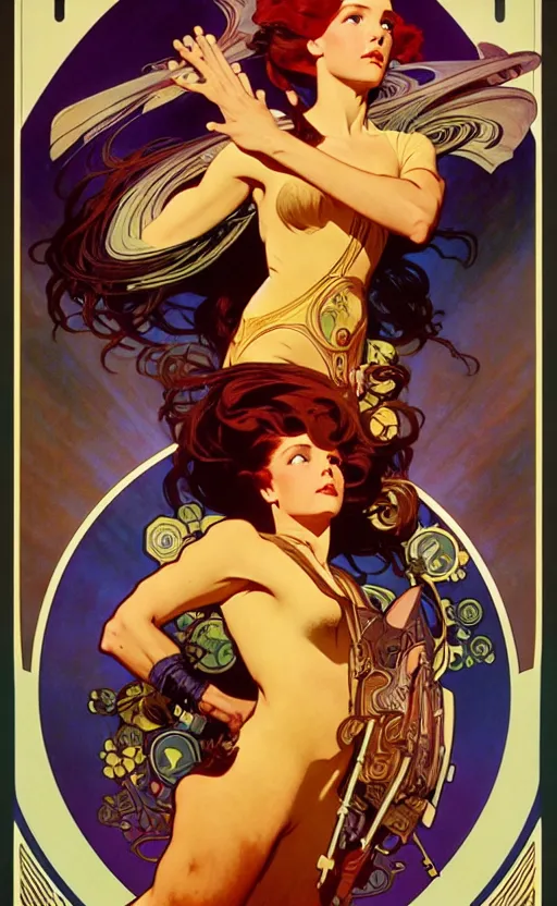 Image similar to exquisite imaginative scifi poster art, movie art, by lucusfilm, weta studio, alphonso mucha, james jean, frank frazetta, 8 k, denoised, sharp, crisp, high quality, cinematic