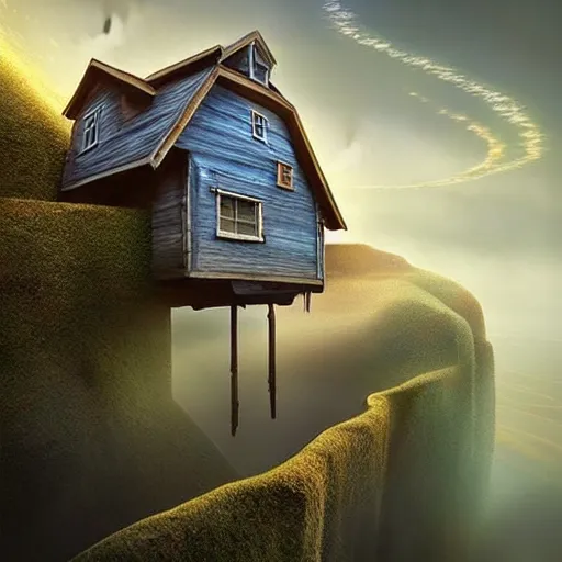 Dreamcore Flying House Aesthetic Home Decor and Digital 