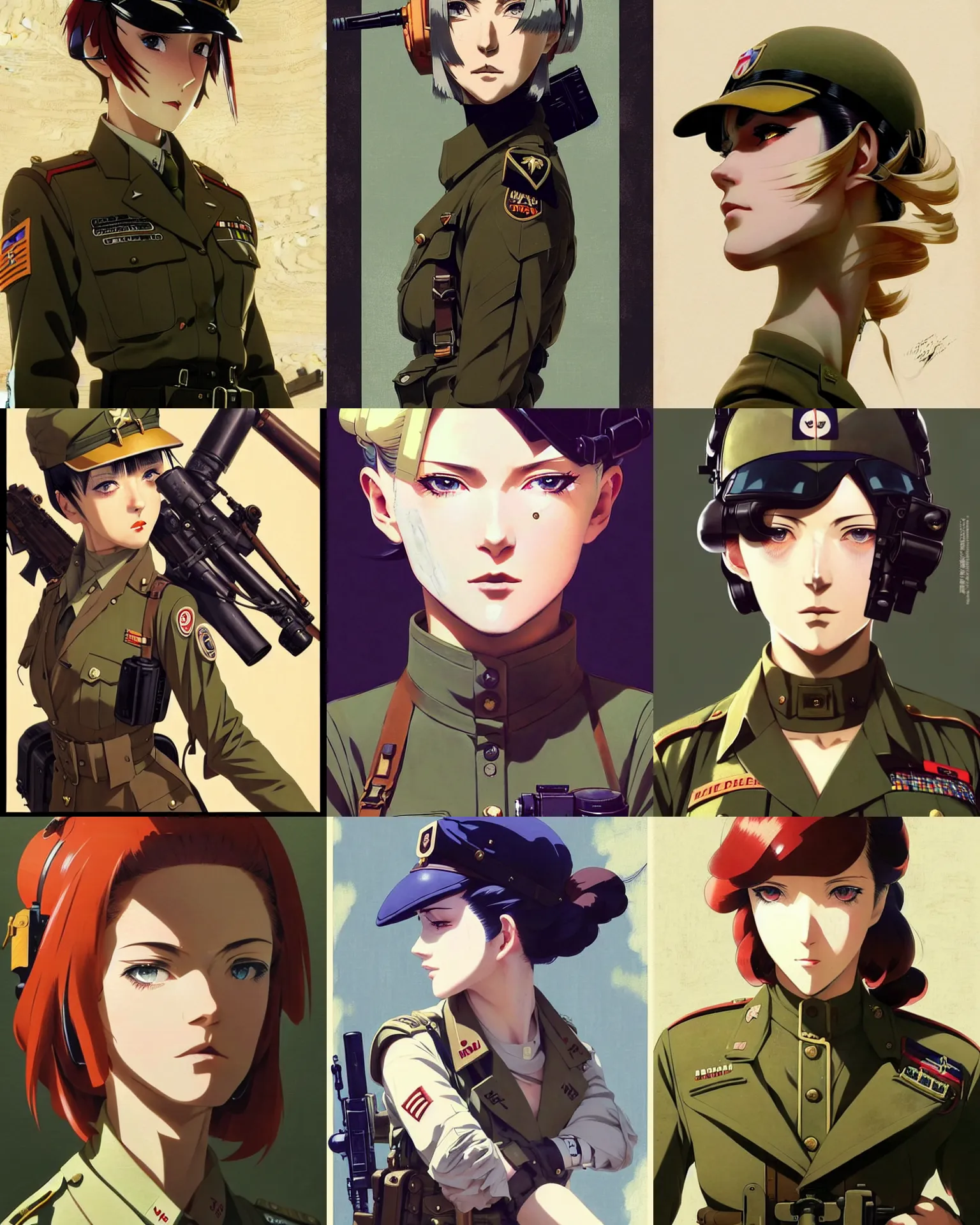 Prompt: A beautiful dieselpunk woman in military fatigues || VERY VERY ANIME!!!, fine-face, blonde hair, realistic shaded Perfect face, fine details. Anime. realistic shaded lighting poster by Ilya Kuvshinov katsuhiro otomo ghost-in-the-shell, magali villeneuve, artgerm, Jeremy Lipkin and Michael Garmash and Rob Rey