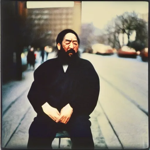 Prompt: Confucius, 90s polaroid, by Saul Leiter, Jamel Shabazz, Nan Goldin