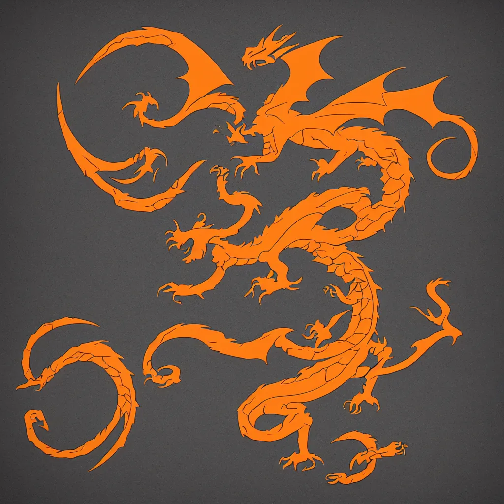 Image similar to a dragon, in the style of a sports logo