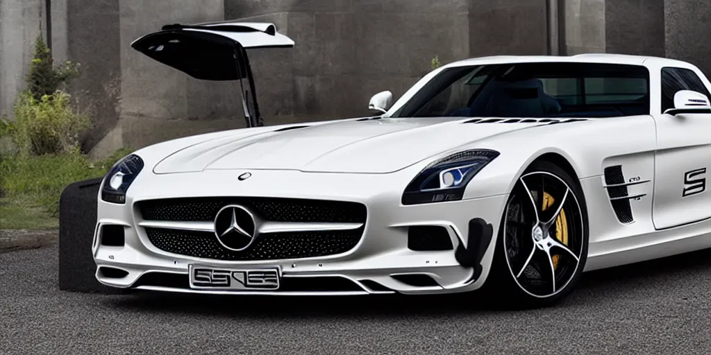 Image similar to “2022 Mercedes SLS, 4K, ultra realistic”