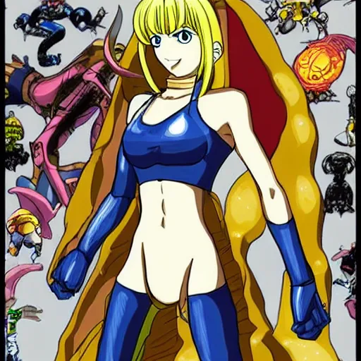 Image similar to samus as an anime character fantasy by hiromu arakawa eiichiro oda